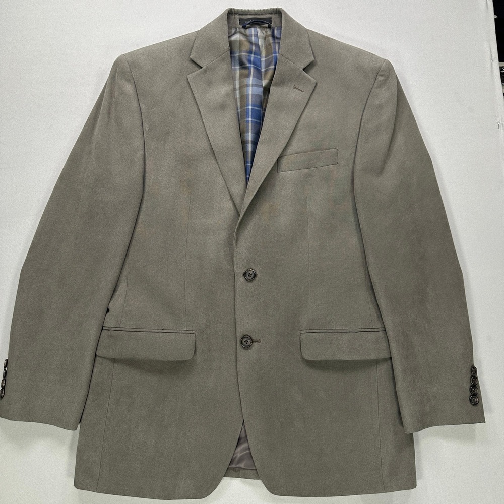 Lauren Ralph Lauren Blazer Mens 38R Faux Suede Sport Coat Taupe 2 Button